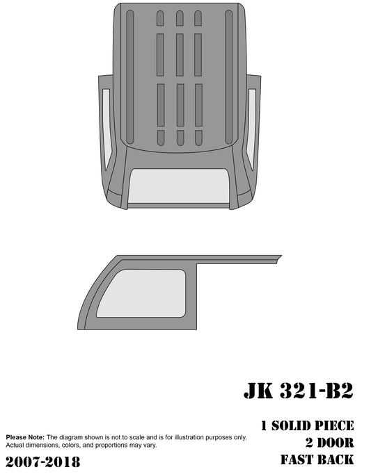 2 DOOR 07-18 WRANGLER JK | 1-PIECE DESIGN, FAST BACK