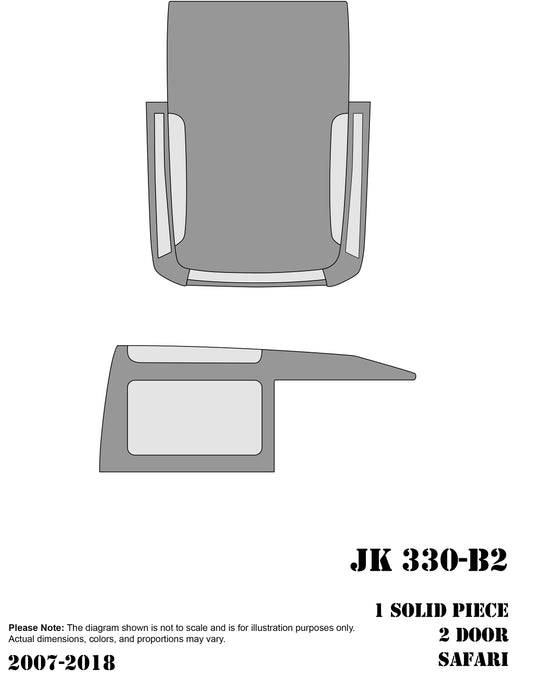 2 DOOR 07-18 WRANGLER JK | 1-Piece Design, SAFARI