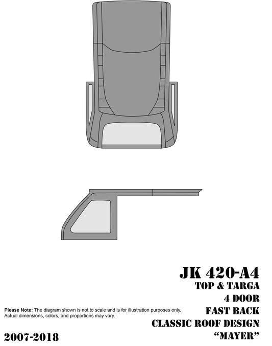 4 DOOR 07-18 WRANGLER JK | 2-Piece Design, FAST BACK
