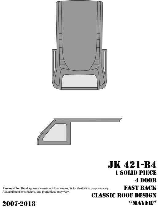 4 DOOR 07-18 WRANGLER JK | 1-Piece Design, FAST BACK
