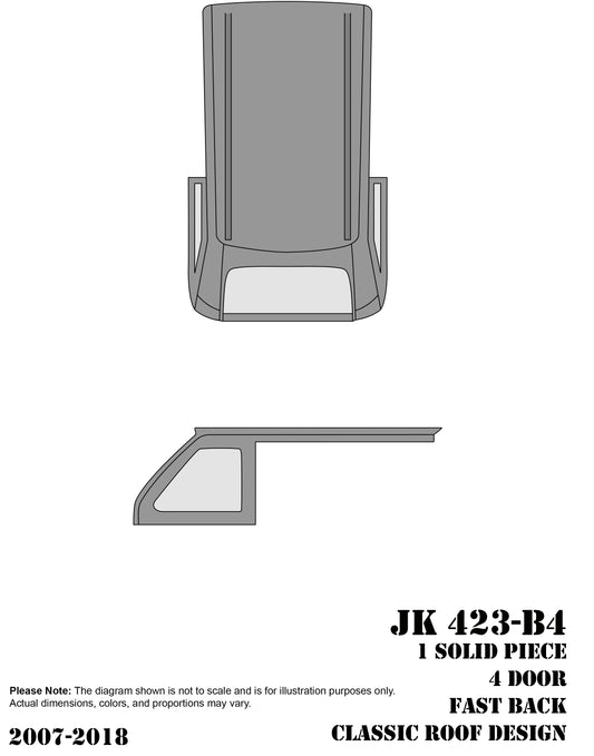 4 DOOR 07-18 WRANGLER JK | 1-Piece Design, FAST BACK