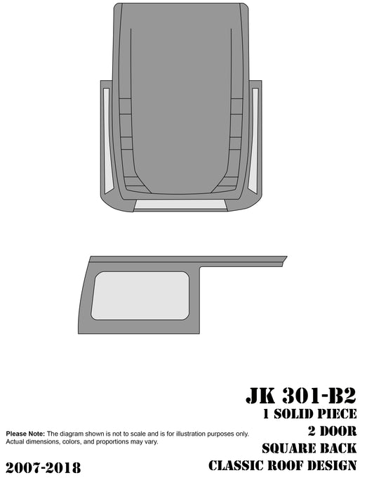 2 DOOR 07-18 WRANGLER JK | 1-PIECE DESIGN, SQUARE BACK